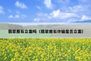 翡翠原石立案吗（翡翠原石诈骗是否立案）