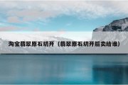 淘宝翡翠原石切开（翡翠原石切开后卖给谁）