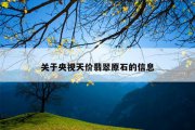 关于央视天价翡翠原石的信息