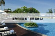 翠邦翡翠原石（翠翡是什么）