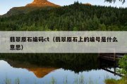 翡翠原石编码ct（翡翠原石上的编号是什么意思）