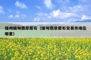 福州缅甸翡翠原石（缅甸翡翠原石交易市场在哪里）