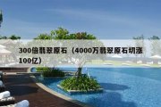 300倍翡翠原石（4000万翡翠原石切涨100亿）