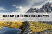 翡翠原石切鱼鳞（翡翠原石切开后有石纹视频）