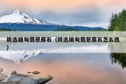 挑选缅甸翡翠原石（挑选缅甸翡翠原石怎么选）