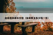 金田翡翠原石价格（金田黄玉多少钱一克）