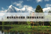 原石开出天价翡翠（翡翠原石贵不贵）