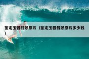 鉴定玉器翡翠原石（鉴定玉器翡翠原石多少钱）
