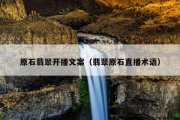 原石翡翠开播文案（翡翠原石直播术语）