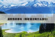 灌胶翡翠原石（翡翠灌注做什么部位）